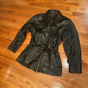 JACQUELINE FERRAR Women’s size Petite Small Brown Leather Jacket